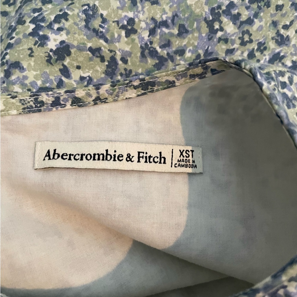 Abercrombie & Fitch Micro Floral Puff Sleeve Flounce Mini Dress Size XST - Picture 4 of 5